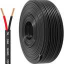 16 Gauge Wire 2 Conductor Electrical Wire, 16 AWG 1.309mm² Wire PVC Cord,12V/24V DC Low Voltage/Copper-clad Aluminum(CCA)Flexible/2 Wire for Automotive Wire LED Strips Lamp Lighting Marine(15.3M/50FT)