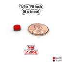 Neodymium Disc Magnets 6mm x 3mm (1/4x1/8 inch) N48 100 Pack | Rare Earth Round Magnets for Fridge, Whiteboards, Notes, Photos & Home Office Organization