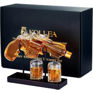 Birthday Gifts for Men Dad, Kollea Gun Whiskey Decanter Set with Shot Glass, Cool Anniversary Ideas for Him Husband Brother, Funny Military Retirement Present, Home Bar Drinking Party, Valentine's Day