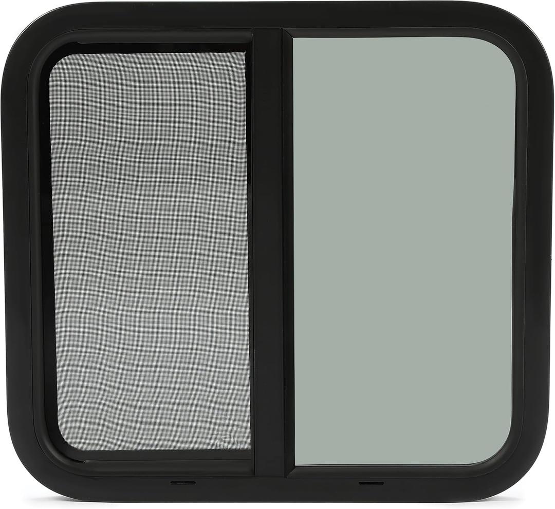 HECASA 24" W x 22" H RV Window Horizontal Sliding Window Camper Trailer Window Replacement W/Trim Ring