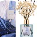 COCORRNA Reed Diffuser - Antarctic 6.7 Fl.oz Reed Diffuser Set with 8 Sticks & Preserved Baby's Breath, Reed Diffuser for Home Bathroom Shelf Decor