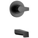 Peerless Xander Single-Function Shower Valve Trim Kit with Tub Spout, Black Shower Trim Kit, Shower Handle, Bathtub Spout, Matte Black PTT14119-BL (Valve Not Included)