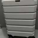 KROSER Hardside Expandable Carry On Luggage with Spinner Wheels & Built-in TSA Lock, Durable Suitcase Rolling Luggage with USB Port, Carry-On 20-Inch, White, 14.1 x 8.8 x 21 inches