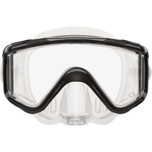 SCUBAPRO Crystal Vu Plus Scuba Mask with Purge Valve, with Ultra Clear Tri Lens for Diving, Black/Gray