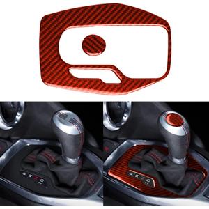 NVCNX Real Premium Carbon Fiber Compatible with Chevy Camaro 2016-2024 2017 2018 2019 2020 2021 2022 2023 Accessories Car Gear Shift Panel Cover Sticker Decal Interior Center Console Trim Red