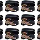 Amazon Basics 1" x 15ft Ratchet Tie Down Straps for Cargo, 500 lbs Load Cap, 1500 lbs Break Strength, Black, 12-Pack