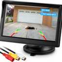 Backup Camera Monitor Only - 5 Inch HD Image Back up Camera Screen for Cars Trucks SUVs Vans RVs Trailers Campers, Dashboard/Windshield Installation, 12V/24V, Camera Not Included (5 Inch)