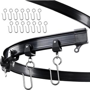 UrbanRed Flexible Bendable Ceiling Curtain Track, 16.4FT (5m), Mount for Rail with Curtain Tracks System, Room Divider, Curtains Rod, RV Ceiling Track for Curtains, Black