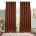 HEIRLOOM COMFORT Brown Solid Panel Curtains, 84 Inches Long, Set of 2, 100% Cotton, Light Filtering for Privacy, Rustic Farmhouse Warmth, Ideal for Bedroom, Living Room, 54" W x 84" L