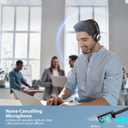 Earbay Wireless Headset, Bluetooth Headsets with Microphone Noise Cancelling, On Ear Headphones with Mic Mute, Handsfree PC Headsets for Zoom/Ms Teams/Skype/Dual Connect/Laptop/iPhone/Tablet