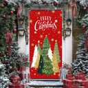 Christmas Door Cover Xmas Tree Snowflake Merry Christmas Front Door Porch Cover Banners for Winter Xmas New Year Holiday Party Decor 70.8 x 35.4 Inch