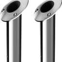 Fishing Rod Holder 2 Pack, 316 Stainless Steel 15/30/90 Degree Rod Holders for Fishing Boat, Flush Mount with Cap, Heavy Duty