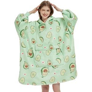 Krifey Wearable Blanket Hoodie, Oversized Sherpa Fleece Sweatshirt with Giant Pocket, Birthday Gifts for Women, Mom, Sister, Avocado