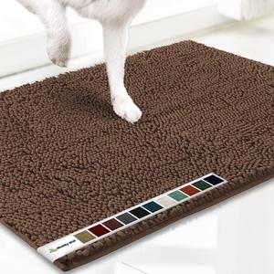 Muddy Mat Shown on TV  Super Absorbent Microfiber Dog Door Mat for Muddy Paws, Non-Slip Washable Pet Rug, Quick Dry Chenille Entryway Carpet, Machine Washable Indoor Outdoor mat, Brown 35"x24"