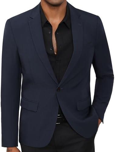 Men's Blazer Casual Sport Coats, Regular Fit Suit Jacket for Men One Button Lightweight Business Mens Blazer Jacket Medium