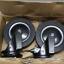 8 Inch Heavy Duty Caster Wheels Set of 4 (2 Swivel & 2 Fixed) 3200LBS Capacity Industrial Rubber Casters for Utility Cart, Workbench, Warehouse Equipment, Truck, Dolly Includes Mounting Hardware