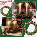 6 Pcs Christmas Advent Wreath Ring Advent Candle Holder Wreaths Rings Bronze Xmas Metal Wrought Iron Candlestick Taper Metal Candle Holder for Home Table