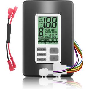 9330A3341 Digital Thermostat,Compatible with Coleman Mach 9330-33 Series Multiple Zone RV Digital Thermostat,Hot/Cool Temperature Control 12V Wall Mount RV Comfort ZC Thermostat for RV, Black