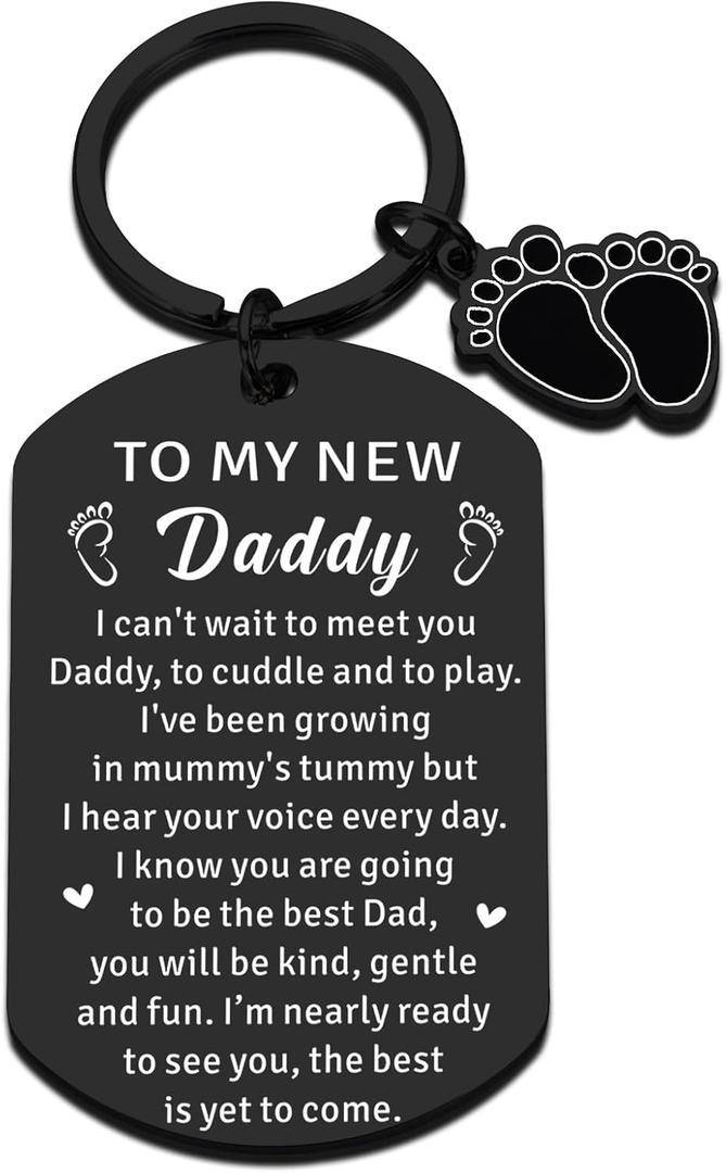 Pregnancy Announcement for Husband, First Time Daddy Gift, Expectant Father Keychain, Dads to be Gift for 1st Times Dads, First Father's Day Keychain Gifts for New Dad, 1st Father's Day New Dad Gifts