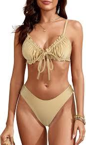 ZAFUL Bikini Sets for Women Triangle Floral String Swimsuit Two Piece Bathing Suits (M)