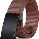 FAIRWIN Men's Ratchet Belt, Nylon Tactical Belt, Adjustable Ratcheting Buckle for Golf Work Casual Outdoor Hiking Daily Wear (Coffee)