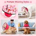 Dog Cone Soft Surgery Dog Cone Collar - Adjustable Long Foldable Comfortable for Recovery Alternative Prevent Biting Stop Licking Wound Small Medium Large Dogs (Strawberry Red, XL)