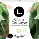 L. Ultra Thin Pads for Women, Regular Absorbency, Organic Cotton Top Layer, Unscented Pads with Wings, 56 CT
