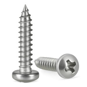 Krysay #12 x 1 Inch Pan Head Wood Screws, Phillips Drive, Stainless Steel 304 (18-8),Self Tapping for Wood, Sheet Metal Screws (60Pcs)