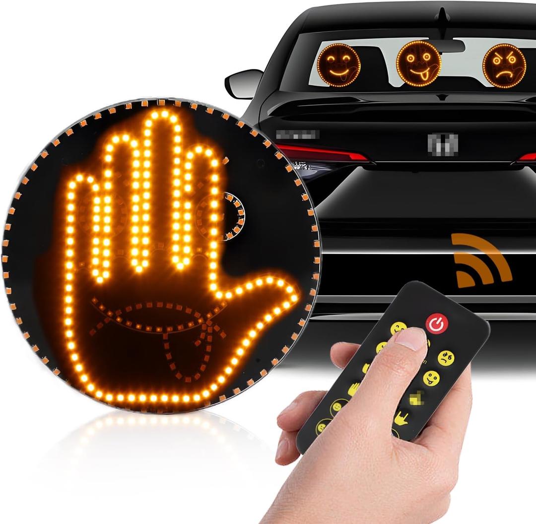LED Trunk Hand Gesture Light for Car, Trunk Gesture Light with 4 Emojis & 4 Gestures LED Car Sign, 11 Modes Options Hand Led Sign for Rav4 Accessories Trunk Cargo Area & Ceiling Lighting