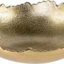 Red Co. 8.75 Gold Moon Decorative, Asymmetrical Torn, Hammered Metal Centerpiece Bowl with Sculpted Edges