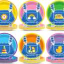 48Pcs Girls Birthday Plates for Party Cartoon Teacher Dessert Plates Girl Happy Birthday Decorations English Teacher Supplies for Baby Shower Boys Girl Cartoon Party Dcor