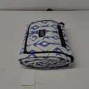 ZAZE Beach Blanket Picnic Blankets Waterproof Sandproof with Stakes, Thick 3-Layer 80 * 80 Oversized Mat, Extra Large Big Machine Washable, Foldable Accessories Outdoor Camping Park (Blue White)