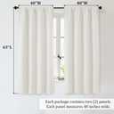 OWENIE Sally Blackout Curtains for Bedroom 63 Inch Length 2 Panels Set, Solid Thermal Insulated Room Darkening Rod Pocket Privacy Window Treatment Curtains Blackout Drapes, W40 x L63 Inch, Ivory