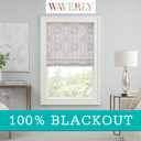 Waverly Adonis Medallion 100% Blackout Roman Shade, Cordless and Noise Reducing Window Shade for Privacy, Thermal Window Treatments for Energy Saving Benefits, 39 in Wide x 64 in Long, Natural