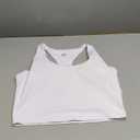 Girls Tank Tops Double Lined Crop Tops for Kids High Crew Neck Racerback Basic Sleeveless Dance Top for Girls (Small, White)