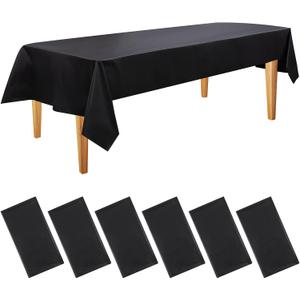 Table Cover Pack of 6 - Rectangular - Black (Rectangular 54" x 108")