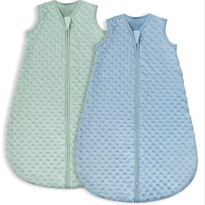 Yoofoss Fleece Baby Sleep Sack 0-6 Months with Plush Dots, TOG 1.5 Baby Wearable Blanket with 2-Way Zipper, Organic Cotton Toddler Sleep Sack Fleece