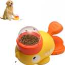 Dog Cat Treat Dispenser Toy, Interactive Dog Puzzle Toy, Slow Feeder (Yellow)