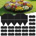 Landscape Edging No Dig, Garden Edging Border with 20Pcs Stakes, Plastic Flower Bed Border Flexible for Landscaping, Lawn Patio, Pathway, Black (20)