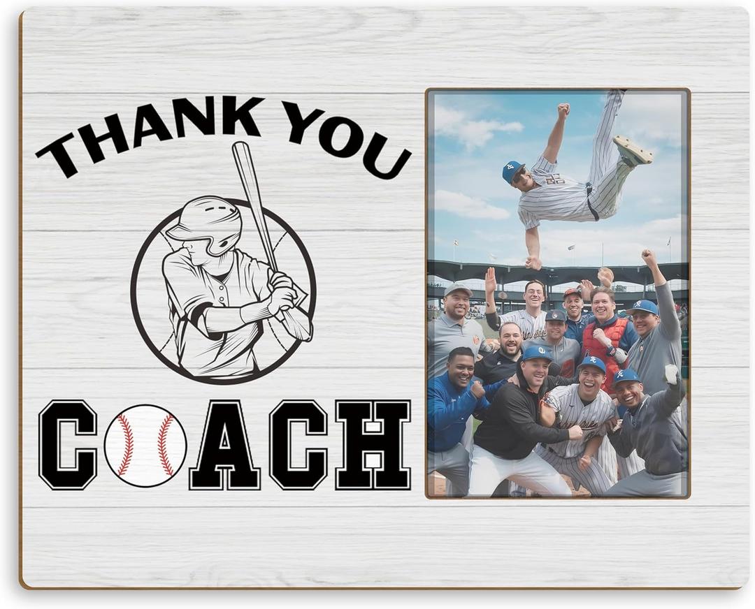 Thank You Coach Gift Picture Frame 4x6, Baseball Coach Gifts, Best Coaches Gift, Coach Appreciation Thank You Gifts Picture Photo Frames for Tabletop Desk Decor