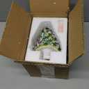 Hausse Christmas Ceramic Tree Night Light, Decorative Snow Covered Xmas Tree Nightlight with Lamp, Multicolor Bulbs & 360 Degree Swivel Plug with ON/Off Switch for Home Bathroom Bedroom Decor