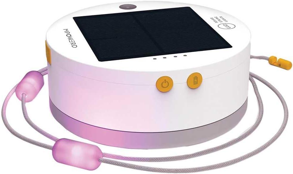 MPOWERD Luci Color Solar String Lights + Phone Charger: Color 18' Rechargeable via Solar or USB-A, 100 Lumens LEDs and 7 Colors, Lasts Up to 15 Hours, Waterproof, Camping, Pool/Patio, and Travel