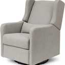 DaVinci Carters Arlo Glider Recliner Nursery Chair - Water & Stain Resistant Glider Rocking Chair for Nursery - GREENGUARD Gold, FSC & Certi-PUR US Certified - Cozy Swivel Rocker Recliner - Grey