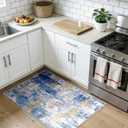 RELEANY Washable Area Rugs 3x4 Non-Slip Modern Abstract Soft for Living Room Entryway Bedroom Nursery, Print Pattern, Grey Blue Gold/Golden
