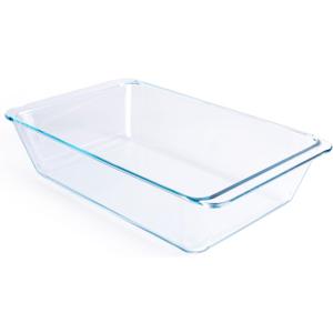 Deep Clear Glass Baking Dish, Rectangular Tempered Glass Baking Pan, The Largest casserole dish. -5.4 Liter