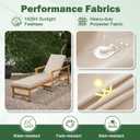 Chaise Lounge Cushions Outdoor, 72x 21x 3 Inch Waterproof & Fade-Resistant Lounge Chair Cushion, Outdoor Chaise Cushion with Removable Cover & Ties for Lawn, Patio, Pool & Beach, Beige