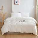 Cottonight White Comforter Sets Queen Pure White Bedding Comforter Queen Size Quilts Blanket Ultra Soft Breathabe Solid Bedding Set for Women Men Adults Teens