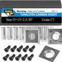 15mm Standard Square Straight Tungsten Carbide Replacement Cutter Inserts Knives 15mm x 15 x 2.5mm for Woodworking Spiral Helical Planer Head and DIY Wood Lathe Turning Tools 30 pcs