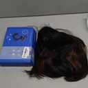 Black Mix Brown Bob Wig with Bangs for Women Natural Looking Heat Resistant Synthetic Wig for Party Daily Cosplay Costume Wig Use 12 Inch