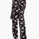 SHESHOW Satin Pajamas for Women Set Long Sleeve Button Down Sleepwear 2 Piece Nightwear Women Pjs Sets Size L (Martini Drinks Black)